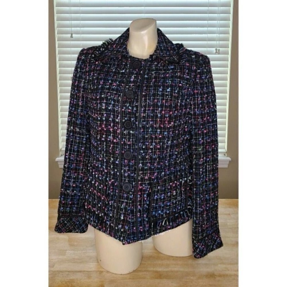 Koret Multi Color Size 8 Acrylic - Polyester Long Sleeve Blazer